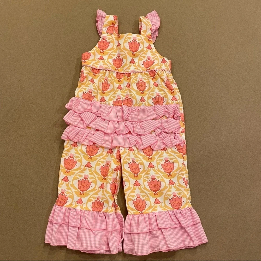 Shrimp & Grits Kids Baby Girls Ruffle Jumper Size 6M